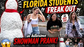 Caught On Camera: Florida Students Freak Out in Hilarious Snowman Prank!