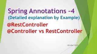 Spring Annotations Part - 4 RestController Annotation Controller vs RestController