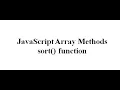 JavaScript Array Methods sort function reverse function in JavaScript