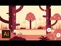 Illustrator Tutorial - Forest Landscape Flat Design Illustrator Flat Design Tutorial