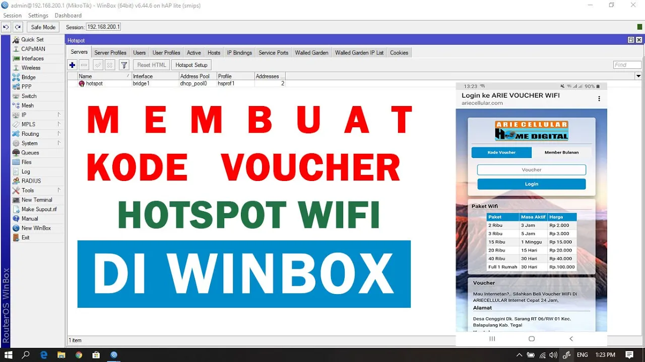 SETTING MIKROTIK VOUCHER WIFI LEWAT HP