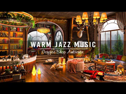 Download MP3 Warm Jazz Instrumental Music for Work,Focus,Study ☕ Cozy Coffee Shop Ambience \u0026 Relaxing Jazz Music