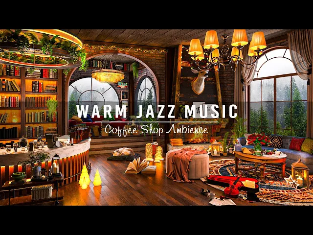 Download MP3 Warm Jazz Instrumental Music for Work,Focus,Study ☕ Cozy Coffee Shop Ambience & Relaxing Jazz Music