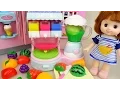 Download Lagu Fruit Ice cream shaker and Baby doll refrigerator toys play MP3