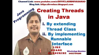 Creating Threads using Thread Class and Runnable Interface - Java Programming Creating Threads