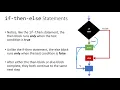 V07 - if-then-else Conditional Control Statements
