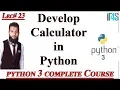 Python Tutorial in Urdu Hindi Developing a calculator in Python How to make a calculator