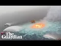 Eye of fire after underwater gas leak in Gulf of Mexico