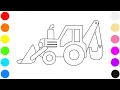 Bulldozer Coloring Page for Kids Construction Vehicle Coloring Learn Colors
