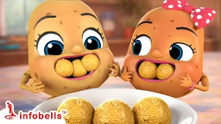 गोल गोल लड्डू -Gol Gol Laddu Siblings | Hindi Rhymes for Children | Infobells #golgol #hindirhymes