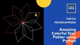Turtle Programming Make Colorful Star Pattern Using Python - 1