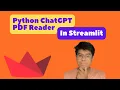 ChatGPT PDF Reader in Python with Streamlit