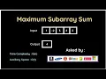 Maximum Subarray Sum Kadane s Algorithm Popular FAANG Coding Question The Coding Bytes