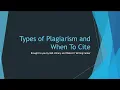Plagiarism Tutorial Module 2 Types of Plagiarism