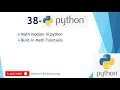38 - Math module in python Built-in Math Functions in python in Hindi