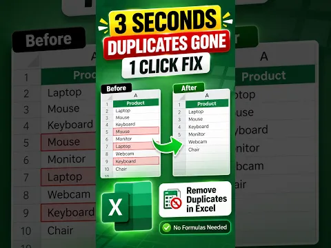 Remove Duplicates in Excel in 3 SECONDS ⚡