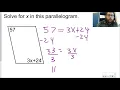 Parallelograms Solving for x in Angles and Sides