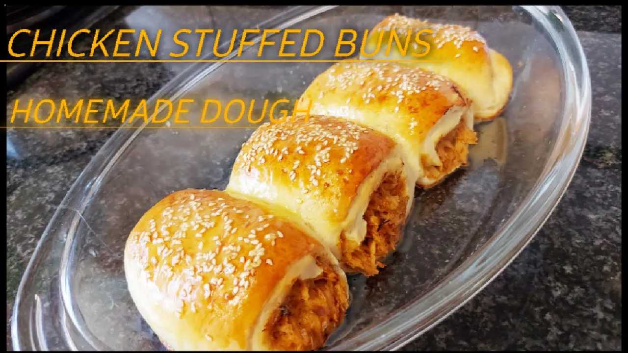 Chicken stuffed buns with homemade dough #kanwalkhan #simple #easy #recipes