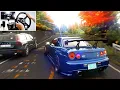 Download Lagu Drifting R34 GT-R at Mt.Akina w/Traffic - Assetto Corsa | Steering Wheel Gameplay