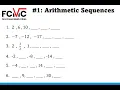 Finding Arithmetic Sequences and patterns - First Coast Math Clinic
