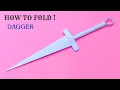 How To Make a Paper Dagger Paper Knife - Paper Craft Ninja Origami Weapons