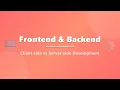 Frontend vs Backend Explained Client-side vs Server-side Development