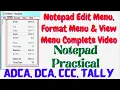 Notepad Tutorials in hindi Edit Menu Format Menu View Menu