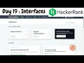 Day 19 Interfaces 30 days of code Hackerrank Language Hindi Code With Pankaj