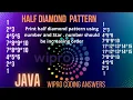 Print Half Diamond pattern with number Wipro Coding Answer number and star pattern Wipro QnA