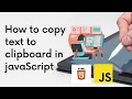 How to copy text in javascript javascript tutorial HTML javaScript