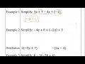 Algebra 1 notes 1-2 Combining Like Terms