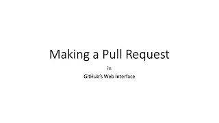GitHub Making a pull request