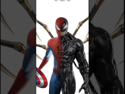 Spider man + Venom + Captain America = π±π€― || Fusion art || #shorts #youtubeshorts