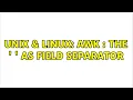 Unix Linux AWK the as field separator