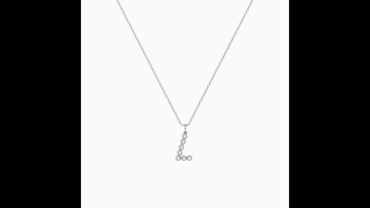 Letter L Initial Necklace Bubble Pendant