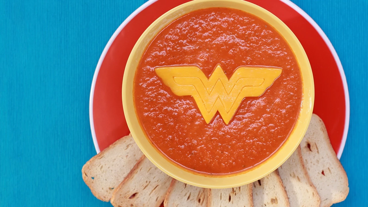 WONDER WOMAN TOMATO SOUP - NERDY NUMMIES