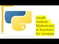 cmath module - Mathematical functions for complex Python by examples