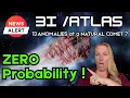 3I/Atlas: Natural Explanation EXTREMELY improbable ! Latest Calculations show Shocking NEW RESULTS !