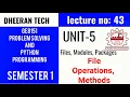 GE8151 PROBLEM SOLVING AND PYTHON PROGRAMMING PSPP Manojkumar Lectures file methods