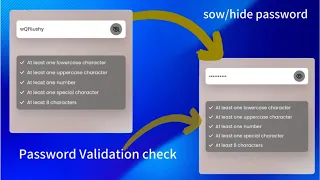 Password Validation With Toggle HTML CSS and JavaScript SOURCE CODE