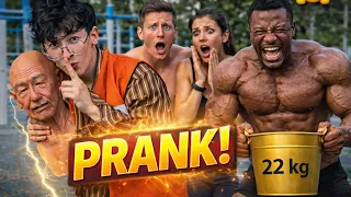 22 KG Bucket PRANK by Jamshid | Gym Monsters Left Speechless! 😱