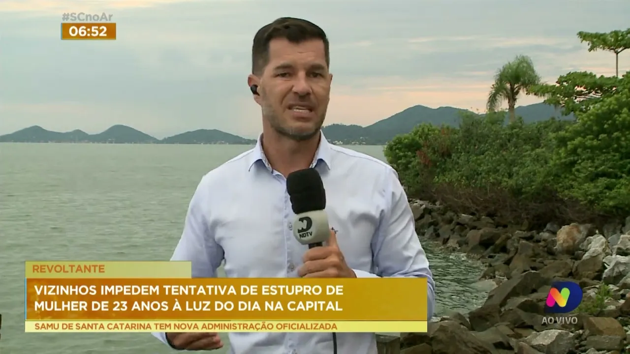 Vizinhos impedem tentativa de estupro de mulher de 23 anos à luz do dia em Florianópolis