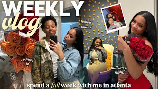 weekly vlog spend a fall week with me in atl spooky night matching pjs cooking bubble planet
