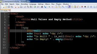 PHP MySQL Tutorial 17 Null Value Empty Method YouTube
