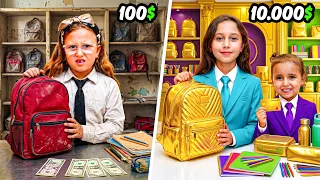 ادوات المدرسة ب1$ ضد 10000$ 