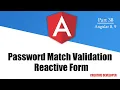 Reactive Form Password and Confirm Password match validation creative developer