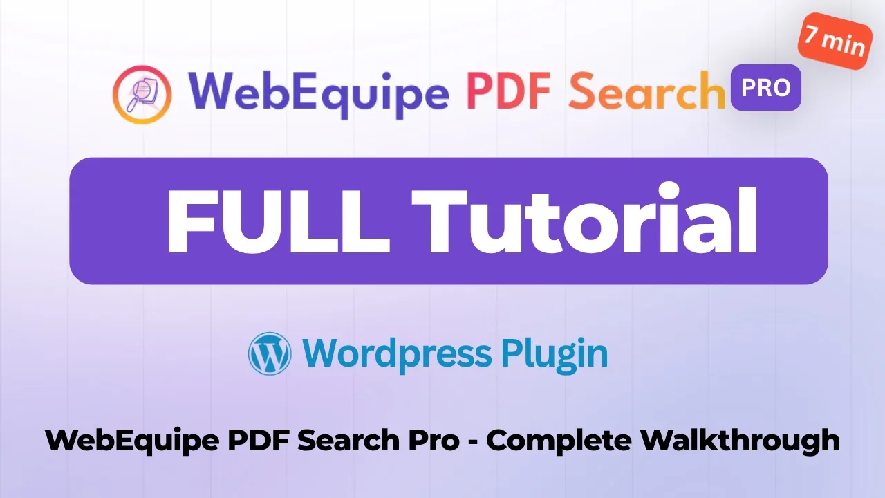 WebEquipe PDF Search Pro — Full Setup Guide