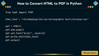 How to Convert HTML to PDF in Python