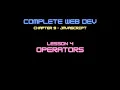 Web Dev 9 - 4 Javascript Operators