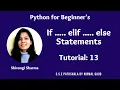 If elif else Statement Tutorial 13